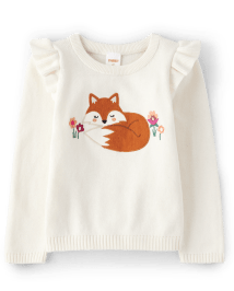 Chandails Fille Brodés Renard - Friendly Fox