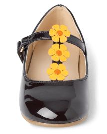Girls Floral T-Strap Ballet Flats - Happy Harvest