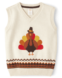 Gilet Chandails en intarsia pour garçon - Happy Harvest