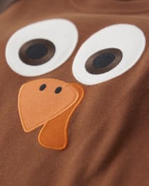 Pyjama ajusté en coton avec broderie de dinde pour enfants - Gymmies
