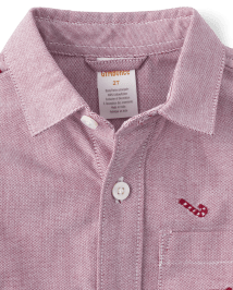 Chemise Oxford boutonnée à motif canne à sucre brodée pour garçon - A Royal de Noël