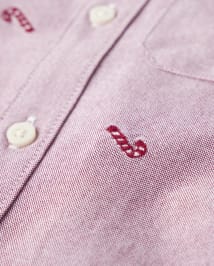 Chemise Oxford boutonnée à motif canne à sucre brodée pour garçon - A Royal de Noël