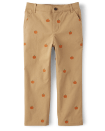 Boys Schiffli Pumpkin Twill Chino Pants - Lil' Pumpkin