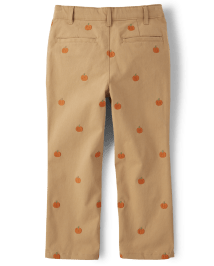 Boys Schiffli Pumpkin Twill Chino Pants - Lil' Pumpkin