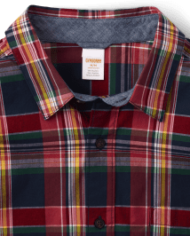 Chemise boutonnée en popeline assortie à carreaux pour hommes - Apple Orchard