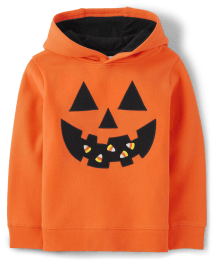 Boys Embroidered Jack-O-Lantern Fleece Hoodie - Trick or Treat