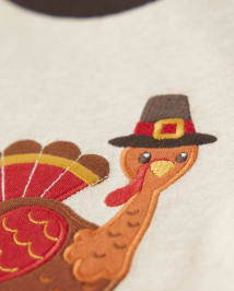 Boys Embroidered Turkey Top - Happy Harvest