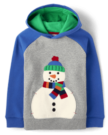 Sweat à capuche en polaire brodé bonhomme de neige pour garçons - Très joyeux