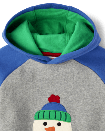 Sweat à capuche en polaire brodé bonhomme de neige pour garçons - Très joyeux