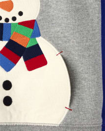 Sweat à capuche en polaire brodé bonhomme de neige pour garçons - Très joyeux