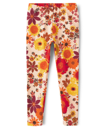 Girls Floral Leggings - Happy Harvest