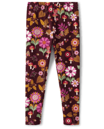 Girls Flower Leaf Leggings Enchanted Forest Sugar beet