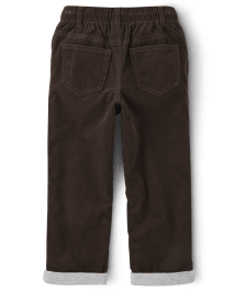 Pantalon en velours côtelé à enfiler et revers retroussés pour garçon - Little Essentials