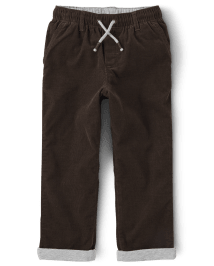 Pantalon en velours côtelé à enfiler et revers retroussés pour garçon - Little Essentials