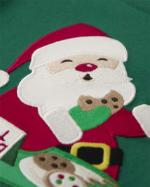 Boys Embroidered Santa Layered Top - Very Merry