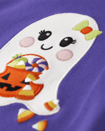 Haut brodé fantôme pour fille - Trick or Treat