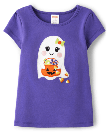 Haut brodé fantôme pour fille - Trick or Treat