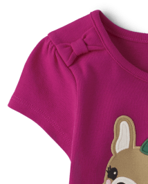 Girls Embroidered Dog Top - Prep School