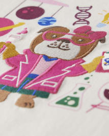 Girls Embroidered Science Top - Prep School