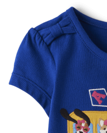Girls Embroidered School Bus Top - Prep School