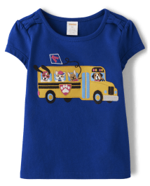 Girls Embroidered School Bus Top - Prep School