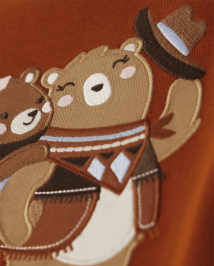 Girls Embroidered Bear Top - Montana Mountain