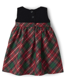 Baby Girls Matching Family Plaid Bow Fit And Flare Dress - A Royal Christmas