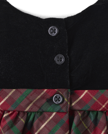 Baby Girls Matching Family Plaid Bow Fit And Flare Dress - A Royal Christmas