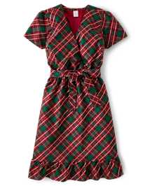 Femme Famille assortie à carreaux Dupioni Wrap Robes - A Royal de Noël