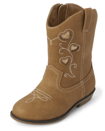 Girls Embroidered Heart Cowgirl Boots Montana Mountain