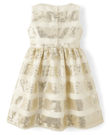 Girls Sequin Striped Fit And Flare Dress - All Dressed Up