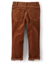 Boys Corduroy Roll Cuff Pants - Christmas Cabin