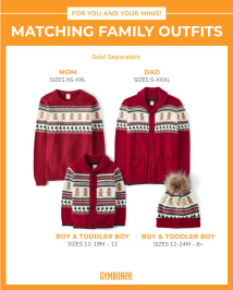 Boys Matching Family Long Sleeve Gingerbread Fairisle Cardigan Christmas Cabin RED Gymboree CA