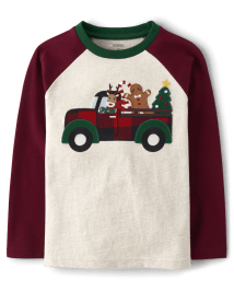 Haut raglan brodé pour garçon - Cabine de Noël