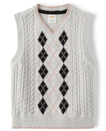 Boys Sleeveless Argyle Sweater Vest Ladies And Gentlemen