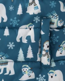 Boys Long Sleeve Polar Bear Print Puffer Jacket Nordic Adventure
