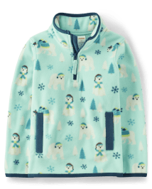 Boys Polar Bear Glacier Fleece Half-Zip Pullover - Nordic Adventure