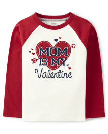 Haut raglan cœur maman pour garçons - Valentine Cutie