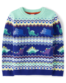 Dinosaur fair isle sales sweater