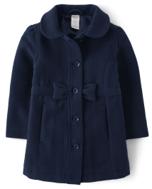 Girls Long Sleeve Bow Melton Dress Coat TIDAL Gymboree CA