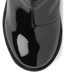 Girls Faux Patent Leather Pearl Boots - Ladies And Gentlemen