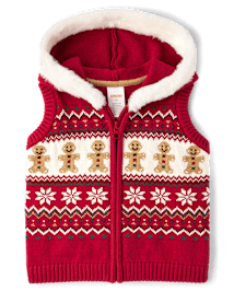 Girls Intarsia Gingerbread Fairisle Sweater Vest - Holiday Express