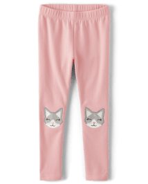 Girls Applique Cat Leggings Ladies And Gentlemen Strawberrycream