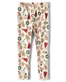 Girls Christmas Cookie Leggings - Christmas Cabin