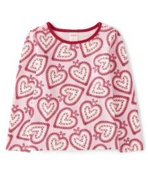 Girls Lace Heart Top - Valentine Cutie