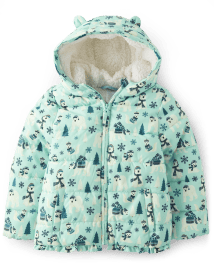 Girls Long Sleeve Polar Bear Print Puffer Jacket Nordic Adventure AQUA Gymboree CA