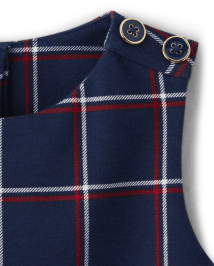 Girls Plaid Ponte Peplum Dress - Parisian Chic
