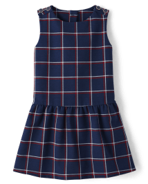 Girls Plaid Ponte Peplum Dress - Parisian Chic