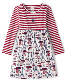 Robe ajustée et évasée Tour Eiffel pour fille - Coastal Cutie