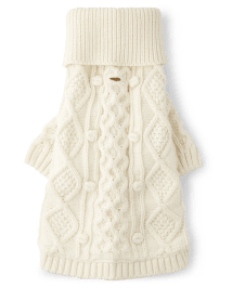 Pull en tricot torsadé familial assorti pour chien